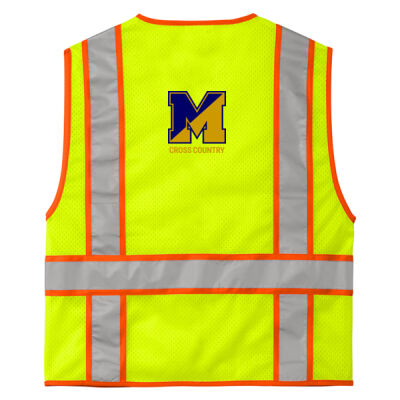 Safety (BK) - Ansi 107 Class 2 Mesh Zippered Two Tone Vest Thumbnail